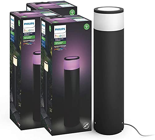 Philips Hue Calla Large Hue ext. pedestal black 1x8 (Triple Pack) 350lm, dimmbar, bis zu 16 Millionen Farben, steuerbar via App, kompatibel mit Amazon Alexa
