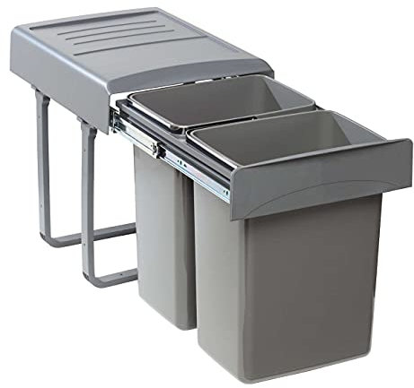 ekotech 90084162S Abfallsorter MEGA mit 2x 20 Liter Abfallvolumen / 2-fach Trennung/Soft Closing System