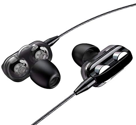 HshDUti Kabelgebundene Kopfhörer Ohrhörer, In-Ear Earbud Kopfhörer mit Mikrofon, Geräuschisolierung, bassbetonter Sound, kompatibel für alle 3,5 mm Klinkenstecker-Geräte Schwarz