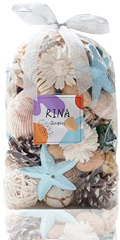 Qingbei Rina Pot pourri Bag,Ocean Breeze Scented Pot pourri Dried Flower,Decorative Bowl Vase Filler,Home Fragrance, Bathroom Decor,Large 500g(Blue)
