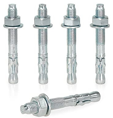 KM TRADE Bolzenanker - Schwerlastanker aus verzinktem Stahl mit ETA Zulassung, Option 7 - M12 x 100 mm, fixierbare Dicke: 5 mm - 10 Stück