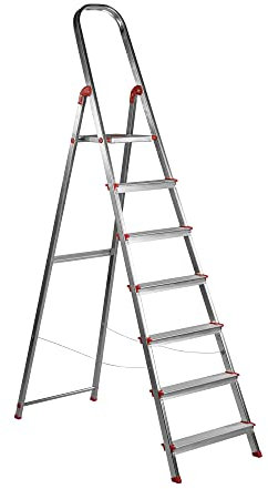 Escalera Aluminio Rolser Unica 7 Peldaños. Certificada según Norma Europea EN-131 para Uso doméstico y Profesional.
