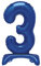 Unique Party 12883 - Riesen Stehen Nummer 3 Ballon - 76 cm - Blau