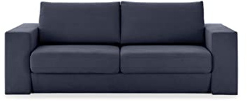 Looks by Wolfgang Joop Looks V-2 Designer Sofa mit Hockern und Regal, 2 Sitzer Couch, Funktionssofa, dunkelblau, Sitzbreite 180 cm