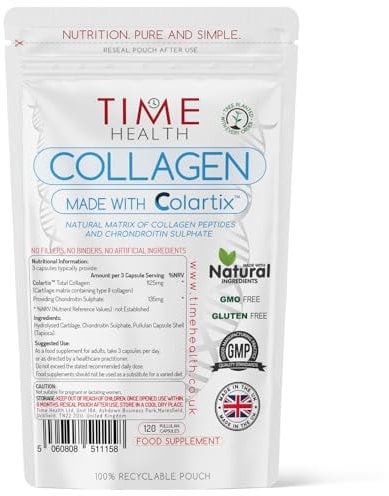 New: Colartix™ Collagen - 120 Capsules - Joint Specific Type II from Cartilage - Hydrolysed Collagen Peptides & Glycosaminoglycans - Grass Fed - Zero Additives - Pullulan