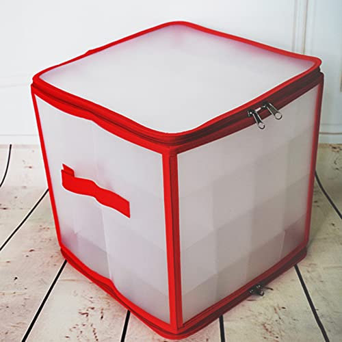 jackfru Aufbewahrungsbox für Weihnachtskugeln, Halbtransparent Weihnachts-aufbewahrungsbix Sortierbox, 64 Fächer Schachteln für Weihnachtsschmuck