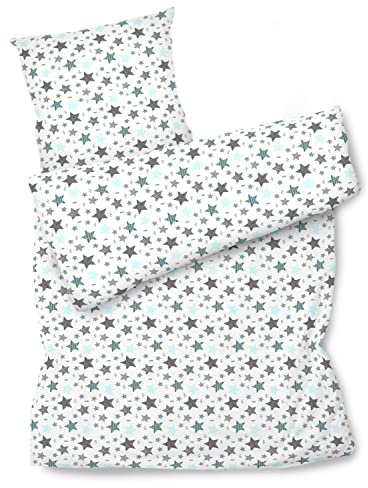 Amilian Bettwäsche Set Bettgarnitur 140x200 cm für Sommer und Winter mit Hotelverschluss 1x Bettbezug: 140 x 200 cm und 1x Kopfkissenbezug 80x80 cm