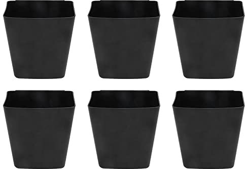 BOMKEE Becherhalter zum Aufhängen, 6 Stück, Rollwagen-Zubehör, hängende Aufbewahrungskorb, Stiftehalter, Make-up-Organizer, Aufbewahrungskorb, Zubehör, Schwarz