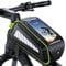 Lamicall Waterproof Bike Frame Bag - [Linkage Zipper] 2023 Bicycle Phone Bag with Reflective Strip, 1.8L Capacity Top Tube Bag for Mountain Bike Cycling, TPU Touch Screen for Mobile Phones up to 7”