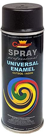 Spray Paint, Universal, Multi-Purpose, Fast Dry for DIY, Hobby, Crafts, Art, Wood, Metal, Ceramics - Jet Black Matt (RAL 9005)
