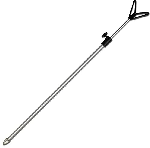 Rutenhalter Teleskop mit V-Auflage 50-90cm Aluminium Erdspieß Rutenständer Rod