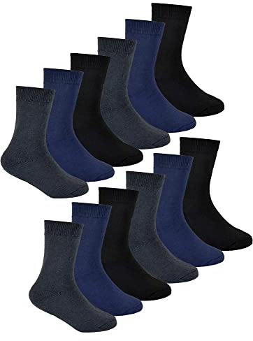 12 Pair Multipack Kids Thermal Socks | Sock Snob | Childrens Thick Socks for Winter | Boys & Girls