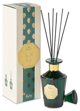 EDG Enzo de Gasperi Home Lufterfrischer mit Stäbchen, „GoldLily“ Glasflasche 230 ml 4 Varianten (1Stk) OLIVE FLOWER