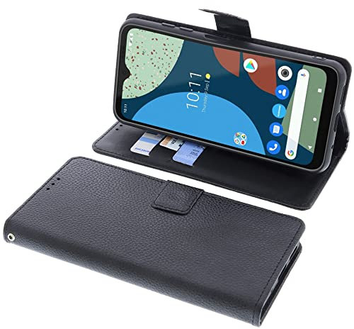 foto-kontor Tasche kompatibel mit Fairphone 4 Schutzhülle Book Style schwarz Schutz Hülle Buch