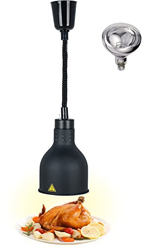 VFDZ Lebensmittel Wärmelampe, Kommerzielle Speisenwärmer Lampe, 250W Wärmelampe für Speisen, Buffet Heizlampe Einziehbares Hängende für Buffets und Küche Esszimmer(C-19cm, 1 Stück)