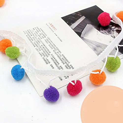 Quaste Bommelborte Pom Bommelband Bommel Dekoband Spitze Nähen Stoff für DIY Nähen Pompoms Bunt