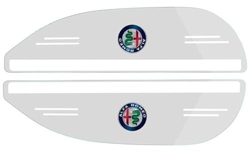 Auto-Außenspiegel-Ersatzabdeckungen für Alfa Romeo 155 159 147 166 Mito Giulia GT Brera Giulietta, 2 Stück PVC-Seitenspiegel-Regenschutz, Beschlagfrei, Blendfrei und Regensicher, Auto-Styling-Zubehör