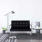 GuyAna 2-Sitzer-Sofa mit Armlehnen Schwarz Chrom und Samt Modular Sofa Jugendsofa Love Seat Zweier Sofa Sofa Klein