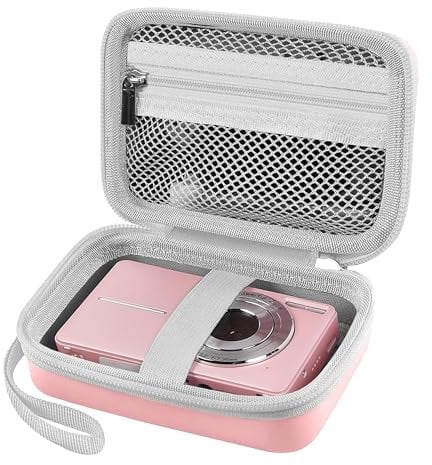 Leayjeen Digitalkamera Tasche kompatibel mit Umipyiza/YLSHGXFC/Umipyiza/CAMKORY/AOREGRE/Duluvulu/Kodak/Nicamery, Fotokamera Tasche, Eva-Hartschalendesign (nur Hülle) Rosa
