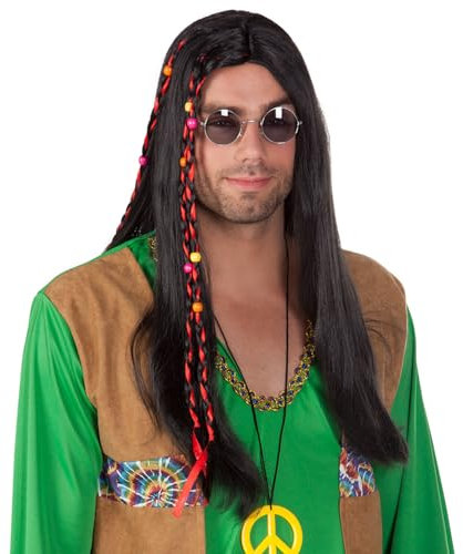 Perücke Hippie-Man, schwarz