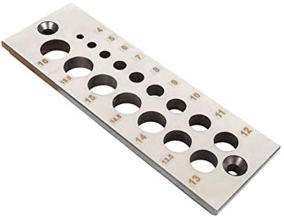 Placa de acero de 16 agujeros, escala métrica, 4-16 mm, disponible para todas las maderas blandas y maderas duras