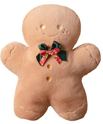 Plüsch Weihnachts kissen Spielzeug Lebkuchen Plüschmann Kissen Weihnachts Plüschtier 45 cm 3D Weihnachtsbaum Lendenkissen Weihnachtsmann Kissen Plüschpuppe Sofa Wurfkissen Kissen (Gingerbread Man)