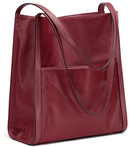 Kattee Damen Tragetaschen Echtes Leder Tote Handtaschen Weich Geldbörsen Umhängetaschen Reiseeinkäufe Täglich Mittlere Größe