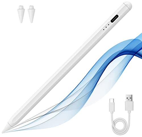 Aniyoo Stylus Stift für iPad/iPad Mini/iPad Air/iPad Pro 2018~2023, Guter Ersatz für Apple Pen Pencil für iPad mit Palm Rejection, Neigungsempfindlichkeit, Wird magnetisch befestigt (Weiß)