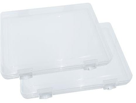 WYAN 2 Pcs A4 lever arch files Storage Boxes,Clear Plastic Beads Storage Containers Box,Rectangle Bead Holder Plastic Cases,Building Block Organiser,for storing items