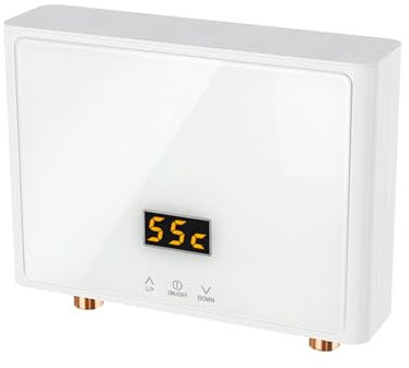Billg Calentador de Agua Electrico 3000W Calentador de Agua Electrico Instantaneo con Pantalla Digital Termo Electrico IPX4 Impermeable Calentador Agua Instantaneo 21 * 5.5 * 15cm
