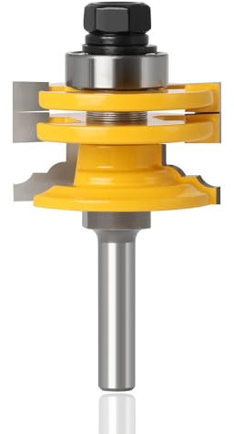 Mesee Gehrung Verleimfräser, Groove und Tongue Zunge und Nut Set, 8mm Schaft Nut- und Federfräser Set, Oberfräse Lock Miter Router Bit für DIY CNC Graviermaschine Trimmmaschine Holzbearbeitung