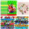 Super Ma-rio Party Mitgebsel Set, 10 Schlüsselanhänger + 10 Geschenktüten + 12 Slap Armbänder, Ma-rio Kindergeburtstag Party Dekoration, für Kinder Jungen Mädchen Geschenke Party Zubehör