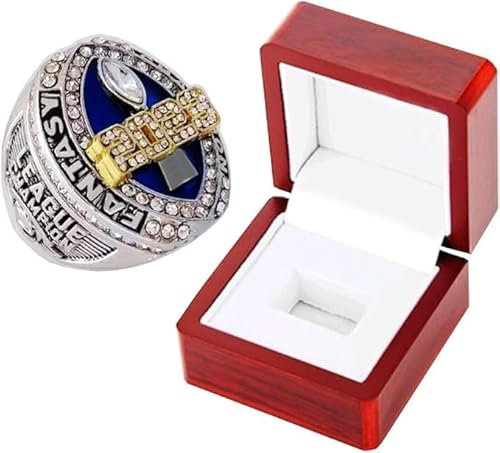 YUNYHAO 2023 Fantasy-Football-Meisterschaftsring, Nachbildung, Robuster FFL-Meisterschaftsring, Männer, Vater, Alumni, Freunde, Fans (Color : Ring Included Stand, Size : Size 8)