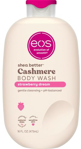 eos Cashmere Body Wash – Strawberry Dreams Feuchtigkeitsspendendes Duschgel · Cremige Gel-Formel · Mit Sheabutter · 473 ml (16 fl oz)