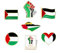 SAIBHANG Palestine Flag Lapel Pins, 7pcs Set, Metal Badge Accessories, Butterfly Clasp, Unisex, APPAREL_PIN