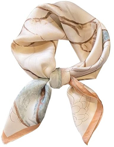 Hioyiwse Bandane in raso sciarpa per la testa per le donne sciarpe per capelli accessori leggero moda avvolgere collo sciarpa per dormire in seta, A45-line fiore rosa (70 x 60 cm), 28.5