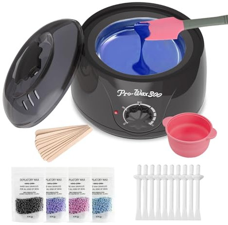 XWXO Waxing Kit for Hair Removal,Premium Wax Machine,Digital Wax Kit for Professional With with Easy-Clean Silicone Wax Pot,at Homen Wax Heater for Nose,Eyebrow and Full Body Hot Waxing Kit (Black)