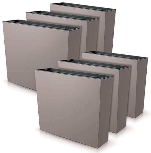 IMJ-Global Set di 6 Vasi per Fiori Piante Rettangolari Urbi Case T In Plastica 58x18x49,8cm Da Interno Esterno Mocca 44 Litri Design Moderni