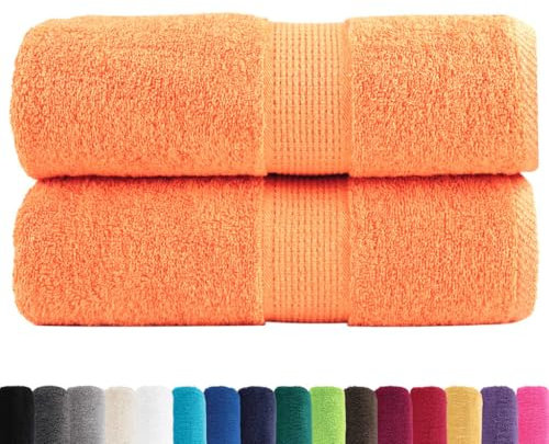 vidaXL Toallas de Mano Premium SOLUND 2 Unidades Naranja 30x30 cm 600 g/m²