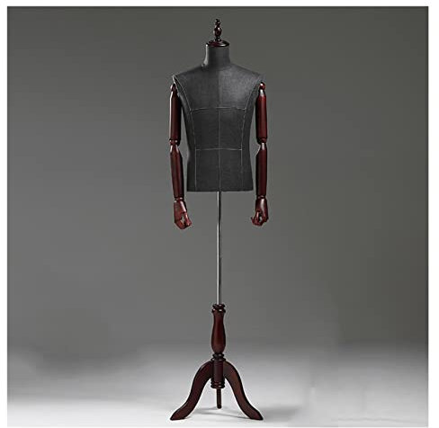 asdchZen Schaufensterpuppe Mannequin Körper Torso Männlich, Verstellbar Brautkleid Kleidung Schneiderpuppe Display Büste Maniquins Mit Holzstativ Basis Für Fenstertheke,Red,B