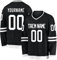 Eishockey-Trikot, personalisierbar, bedruckt, langärmelig, Hockey-Trikot, Bekleidung für Hockey-Fans, Herren, Damen, Jugendliche, 6-schwarz, L