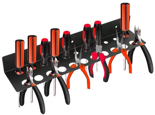 Screwdrivers & Pliers Tool Hanger - Wall Mounted Shelf - Hand Tool Storage Organization Holder - Black, 40x8x5cm (15.74x3.14x1.97in) - Garage, Workshop, Basement