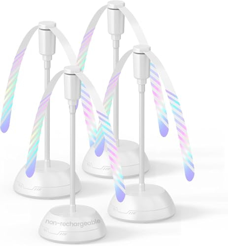 Edvision 4Pack Food Fan for Table, AA Battery Powered Food Fan, Portable Fan with Flexible Gooseneck and Soft Blades, Soundless Table Fan for BBQ, Picnic, Party, Patio, Kitchen and Restaurants, White