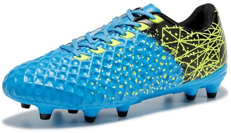 ORRZER Men's Football Shoes Women's Outdoor Astro Soccer Cleats Durable Firm Artificial Ground Adult Rugby Sneark Blue