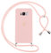 Oelrstfe Handyband für Samsung Galaxy S8 Hülle mit Band Herz Motiv Handyhülle für zum Umhängen Silikon Stoßfest Ultra Dünn Weich Schutzhülle mit Kordel Necklace Kette Love Muster Case,Rosa