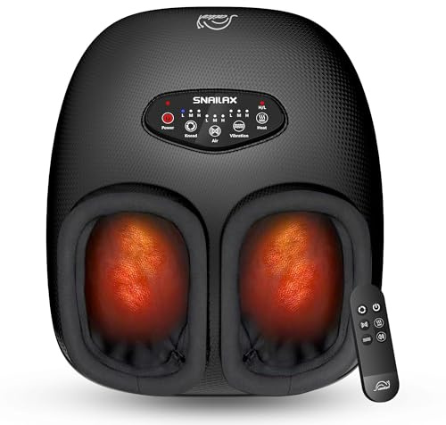 Snailax Shiatsu Fußmassagegerät mit Wärme für Plantarfasziitis Neuropathie, Elektrisches Fussmassagegerät mit 4D tiefen Kneten | Rollen | Kompression | Vibration, Bis Schuhgröße 47, Geschenke