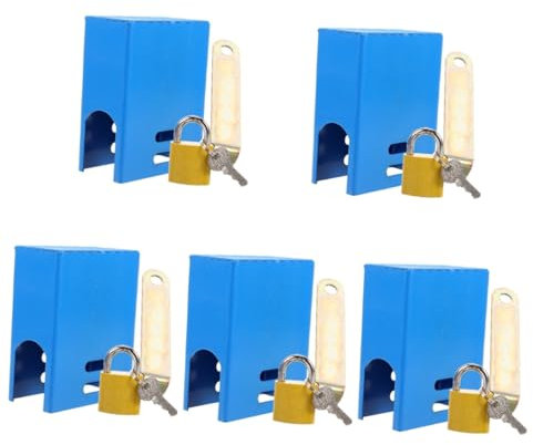 BESPORTBLE 5 Sets Fence Covers Outside Protective Pipe Reusable Waterproof Lockbox Padlock Lockable Hider Key Outdoor Locks Weatherproof Sprinkler Protection Knob Off Security Car Blue Iron