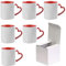 AL PRODUCTION Juego de tazas de sublimación con caja, tazas blancas de 330 ml de cerámica para café, té, leche, apto para impresión por sublimación (corazón rojo, 6 unidades)