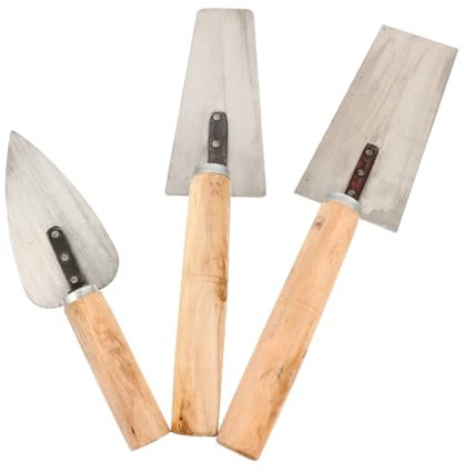 VILLCASE Spachtel Edelstahl Mit Holzgriff Für Maurer Und Gipserarbeiten Inklusive Gipserkelle Maurerkelle Und Glättekelle Für Wandbau Und Fugenfüllen