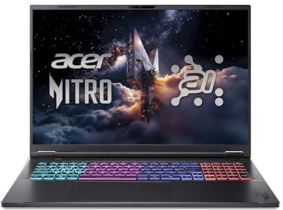 acer Nitro 18 AI (AN18-61-R1WB) Gaming Laptop, 18 WQXGA IPS 165Hz Display, AMD Ryzen Al 7 350, 16 GB RAM, 1 TB SSD, NVIDIA GeForce RTX 5070, Windows 11, QWERTZ Tastatur, schwarz